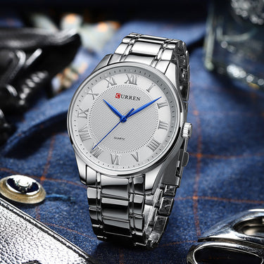 Simple Business Stainless Steel Band Quartz Wristwatches for Men  -  GeraldBlack.com