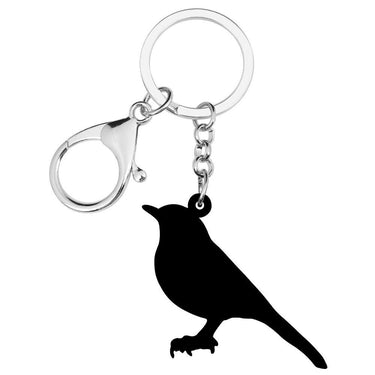 Acrylic Cute Red-flanked Bush Robin Bird Charm Animal Keychains Jewelry - SolaceConnect.com