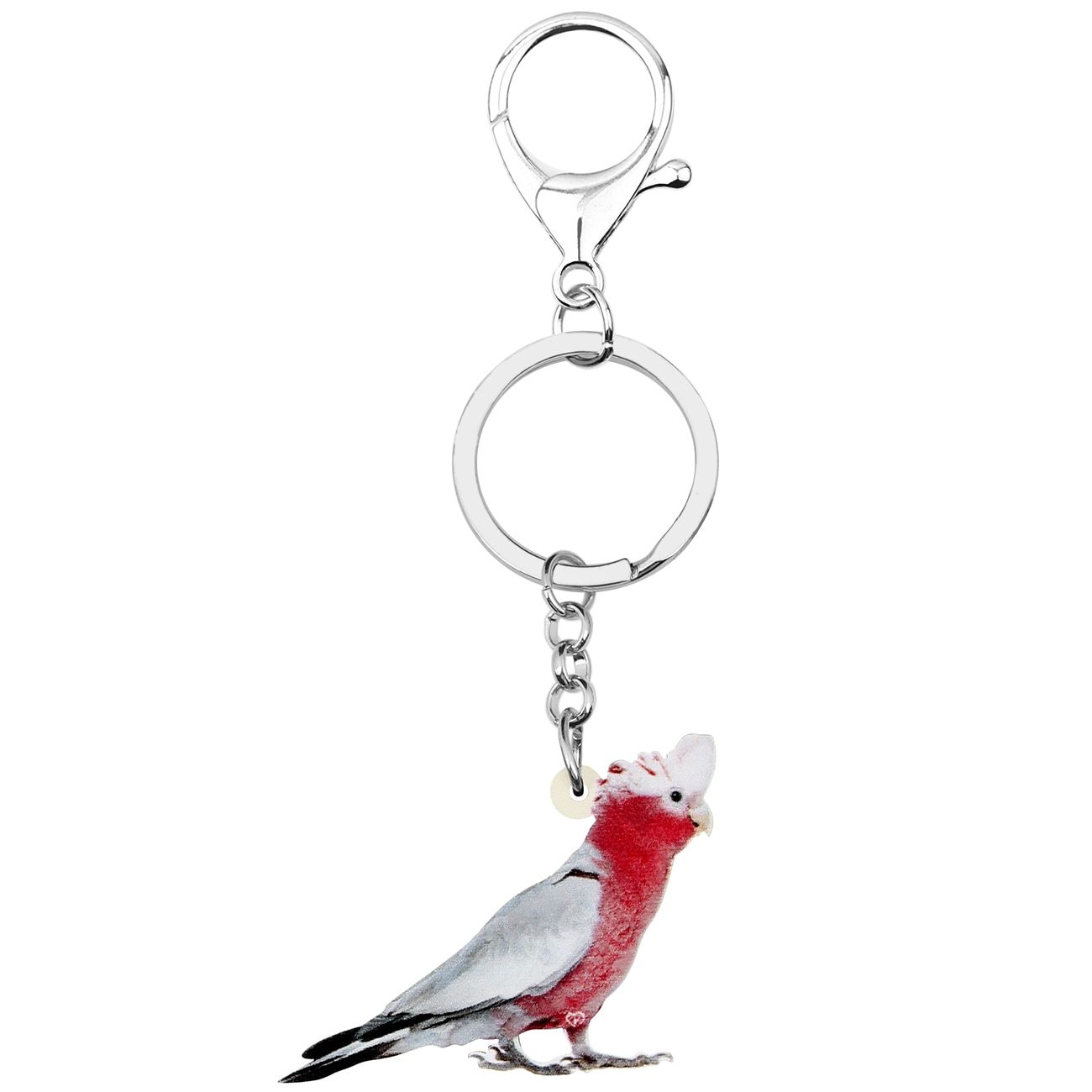 Acrylic Flying Major Mitchell's Cockatoo Bird Animal Keychains Jewelry  -  GeraldBlack.com