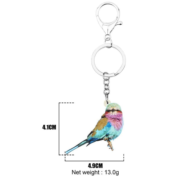 Acrylic Marbled Wood Quail Bird Animal Printing Big Keychains Jewelry - SolaceConnect.com