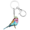 Acrylic Marbled Wood Quail Bird Animal Printing Big Keychains Jewelry  -  GeraldBlack.com