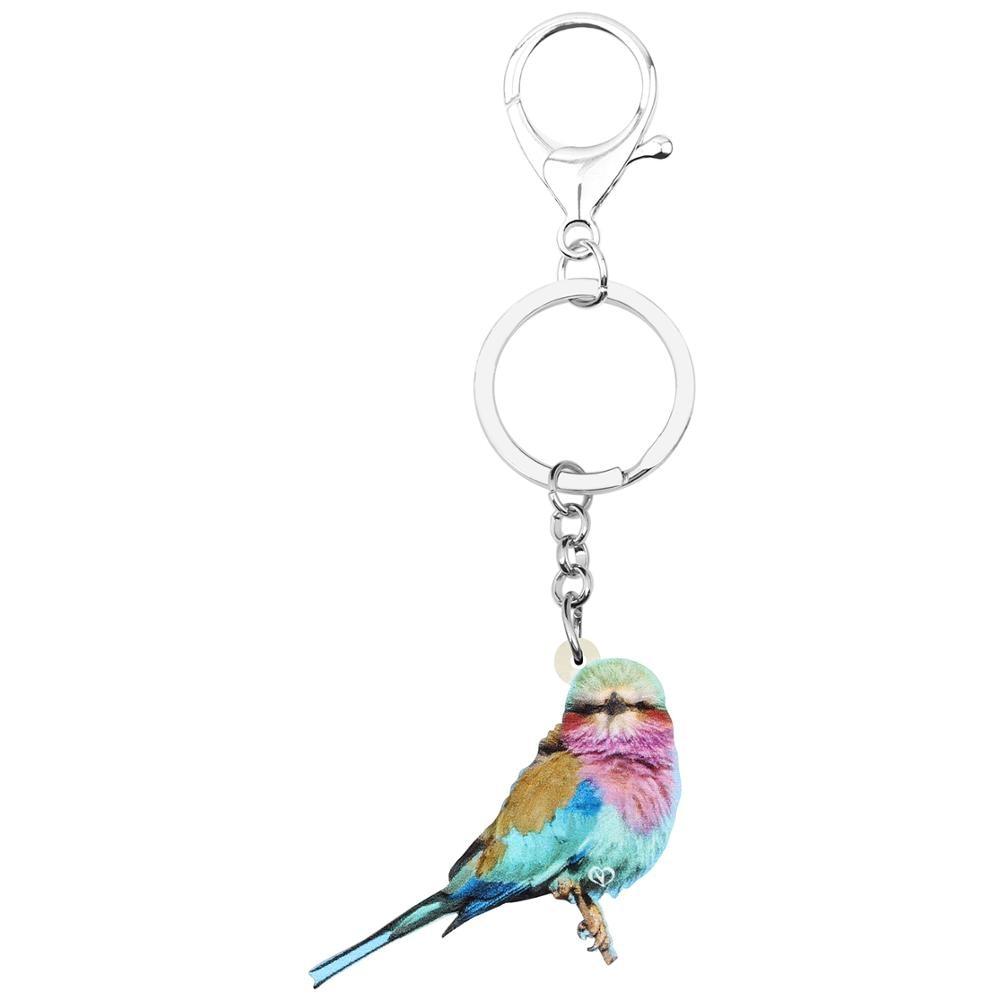 Acrylic Marbled Wood Quail Bird Animal Printing Big Keychains Jewelry  -  GeraldBlack.com