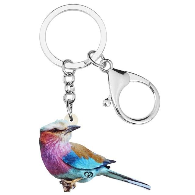 Acrylic Marbled Wood Quail Realistic Bird Animal Keychains Keyring Jewelry - SolaceConnect.com