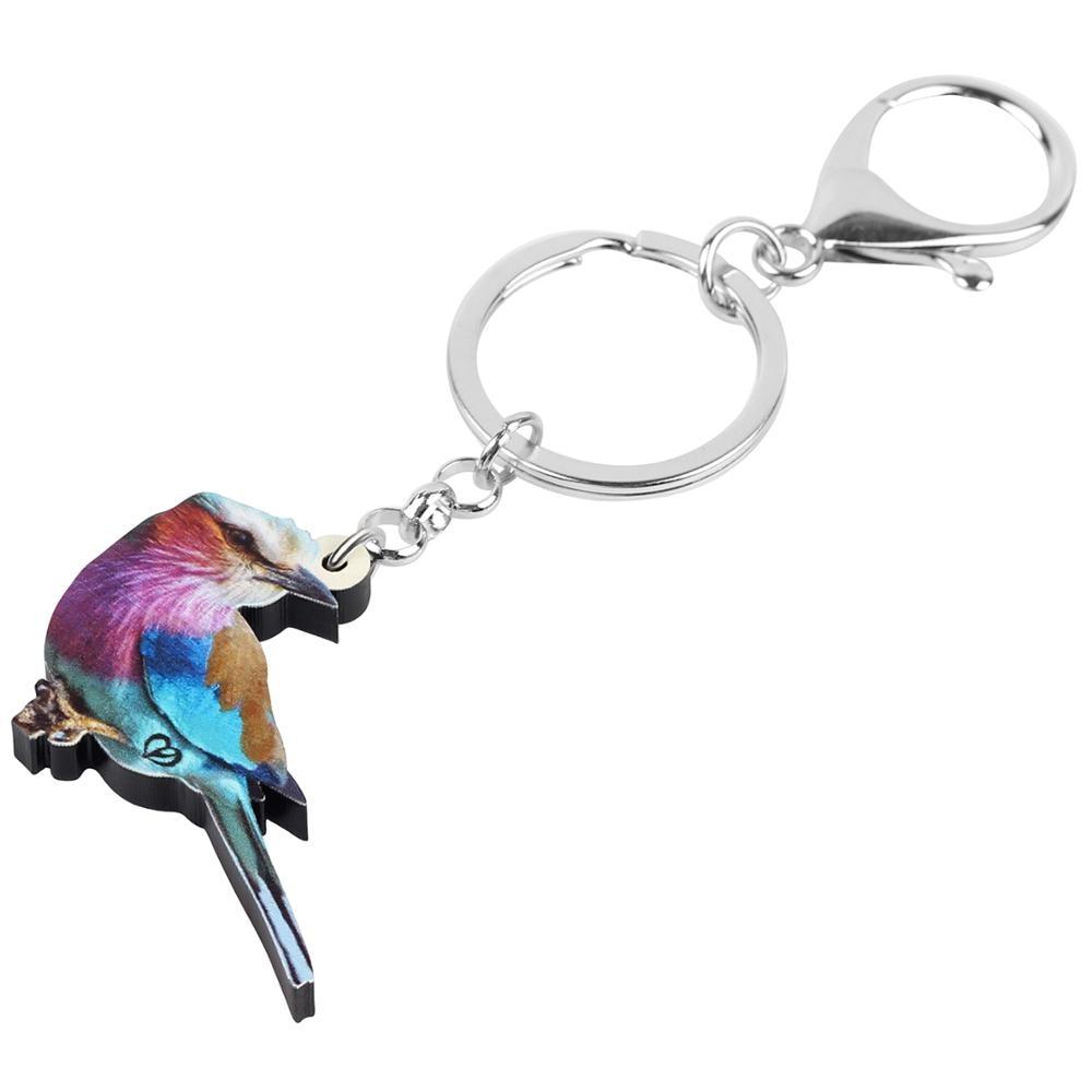 Acrylic Marbled Wood Quail Realistic Bird Animal Keychains Keyring Jewelry - SolaceConnect.com