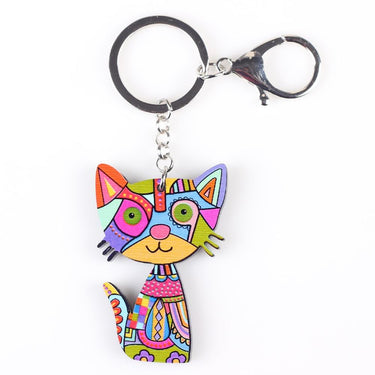 Acrylic Pattern Cute Animal Fashion Cat Keychain Accessories for Women  -  GeraldBlack.com