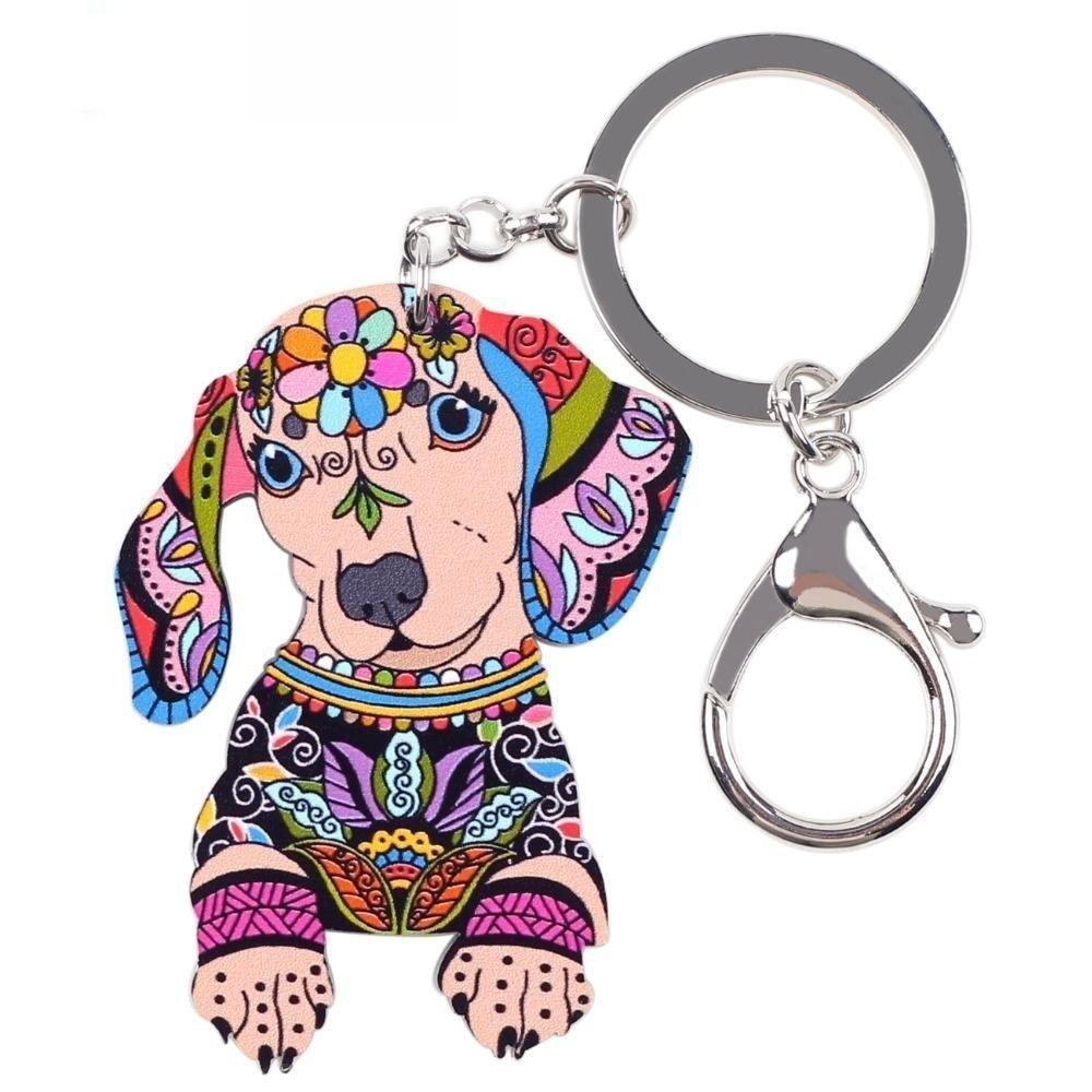 Acrylic Statement Dog Jewelry Key Chain Key Pom Gift for Women & Girl  -  GeraldBlack.com