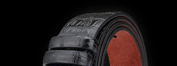 Mens Anti-Scratch Alloy 33mm Wide Pin Buckle Metal Belt Genuine Leather Belts Men Adjustable - SolaceConnect.com