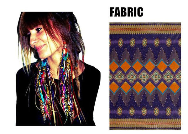 African Tribal Handmade Boho Fabric with Long Tassel Earrings Jewelry - SolaceConnect.com