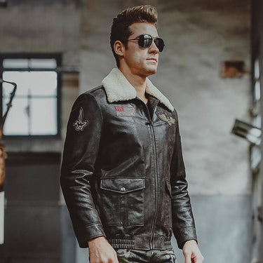Air Force Flight Pigskin Genuine Leather Aviator Jackets for Men - SolaceConnect.com