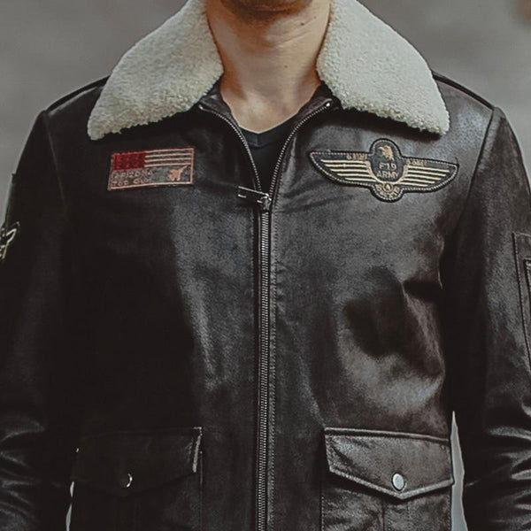 Air Force Flight Pigskin Genuine Leather Aviator Jackets for Men - SolaceConnect.com