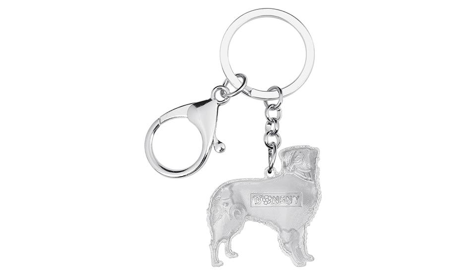 Alloy Enamel Australian Shepherd Dog Animal Keychains for Bag Car Purse - SolaceConnect.com
