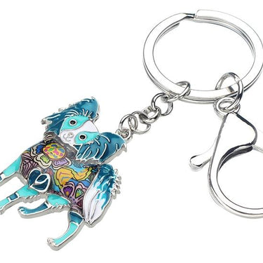 Alloy Enamel Papillon Dog Animal Pendant Statement Keychain Jewelry - SolaceConnect.com