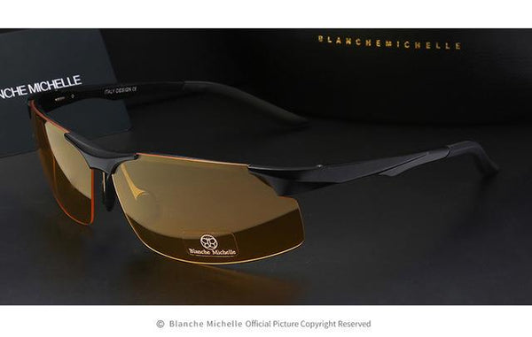 Aluminum Magnesium Polarized Night Vision Goggles Sunglasses for Men - SolaceConnect.com