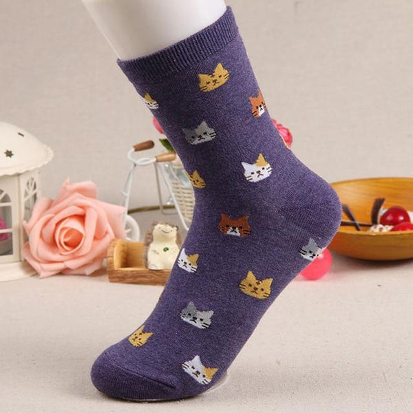 Animal Cartoon Prints Lovely Hosiery Socks for Women in 5 Colors - SolaceConnect.com