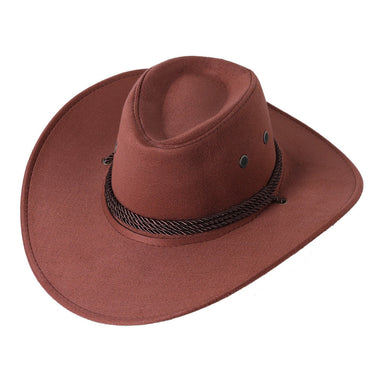 Artificial Suede Western Cowboy Hats Big Edge Gentleman Cowgirl Jazz Hat Outdoor Vacation Cap Party Cosplay Hat  -  GeraldBlack.com