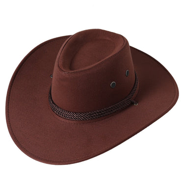 Artificial Suede Western Cowboy Hats Big Edge Gentleman Cowgirl Jazz Hat Outdoor Vacation Cap Party Cosplay Hat  -  GeraldBlack.com