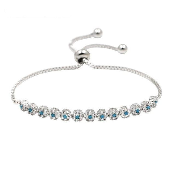 Assorted Colors Cubic Zirconia Crystal Small Flower Bracelet for Women - SolaceConnect.com