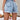 Asymmetrical Distressed Curly Straight High Waist Jean Shorts for Women  -  GeraldBlack.com