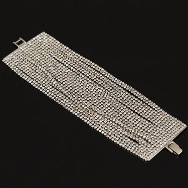 Austrian Crystal Silver Plated Plant Shape Prong Setting Bracelet for Women  -  GeraldBlack.com