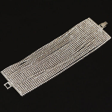 Austrian Crystal Silver Plated Plant Shape Prong Setting Bracelet for Women  -  GeraldBlack.com