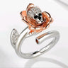 Austrian Gothic Skull Shiny Crystal CZ Rose Silver Color Rings for Women  -  GeraldBlack.com