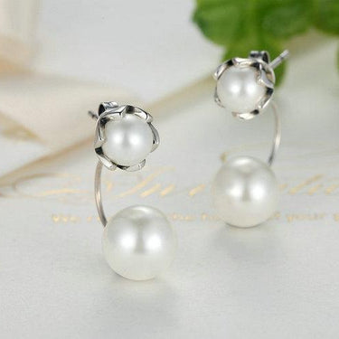 Authentic 925 Sterling Silver Simulated Pearls Special Style Drop Jewelry - SolaceConnect.com