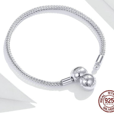 Authentic 925 Sterling Silver Snake Charm Bracelet with Simple Basic Bracelet Safety Chain DIY Bracelets SCB201  -  GeraldBlack.com