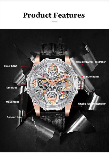 Automatic Mechanical Watch Men Luxury Stainless Steel Sapphire Crystal Designer Watch  -  GeraldBlack.com