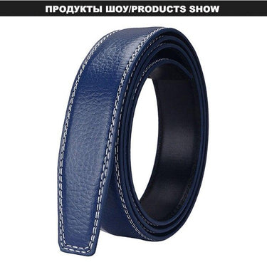 Real Cow Genuine Belts Strip Only for Men Blue Color Cowskin Leather Automatic 31mm Width Without - SolaceConnect.com