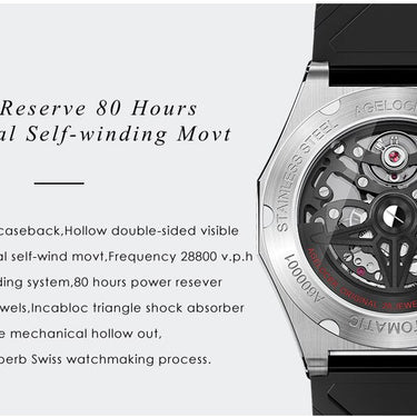 Automatic Rotary Skeleton Mechanical Movement Luminous Watches for Men - SolaceConnect.com