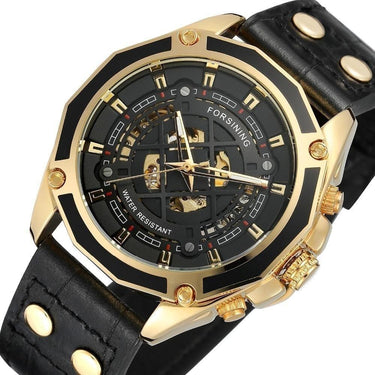 Automatic Self-Wind Luxury Men's Trendy Watch with Genuine Leather Strap  -  GeraldBlack.com