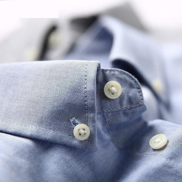 Autumn' and 'Spring Oxford Denim Long Sleeve Plain Men’s Shirts in 8 Colors - SolaceConnect.com