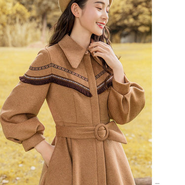 Autumn and Winter Vintage Long Mid-calf Outerwear Trench for Women - SolaceConnect.com