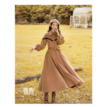 Autumn and Winter Vintage Long Mid-calf Outerwear Trench for Women  -  GeraldBlack.com