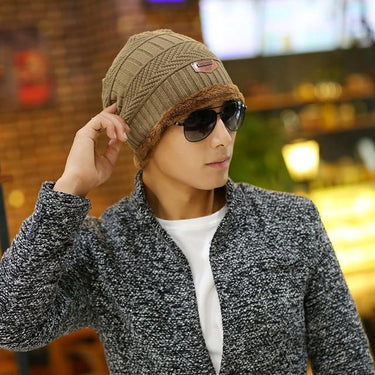 Autumn and Winter Warm Cashmere Ear Muff Knitted Hat for Men  -  GeraldBlack.com