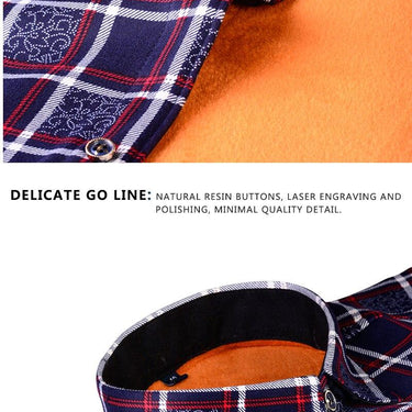 Autumn and Winter Wear Warm Slim Fit Plaid Men's Shirts in 24 Colors - SolaceConnect.com