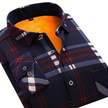 Autumn and Winter Wear Warm Slim Fit Plaid Men's Shirts in 24 Colors - SolaceConnect.com