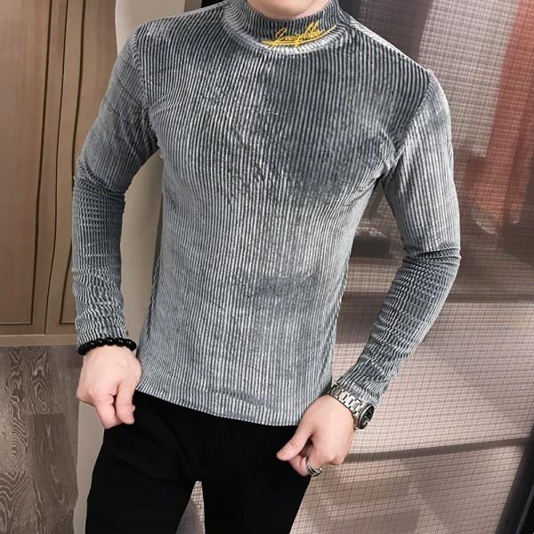 Autumn Casual Men's Knitted Long Sleeves Slim Fit Streetwear T Shirt - SolaceConnect.com