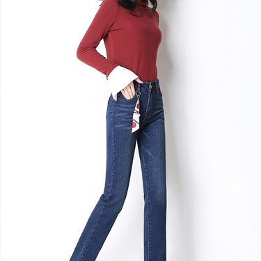 Women's autumn stretch slim slimming hole casual jeans straight skinny jeans woman pencil pants - SolaceConnect.com