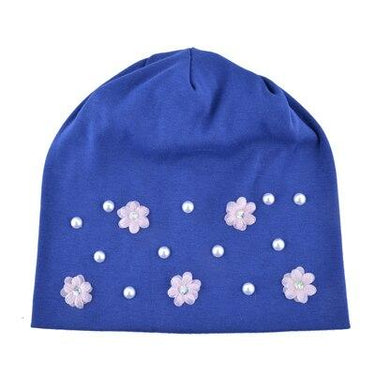 Autumn Flowers Knitted Thin Beanies Hats with Rhinestone for Women - SolaceConnect.com
