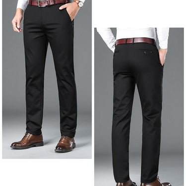 Autumn Men Business Small Straight Casual Pants Modal Cotton Elasticity Solid Color Trousers  -  GeraldBlack.com