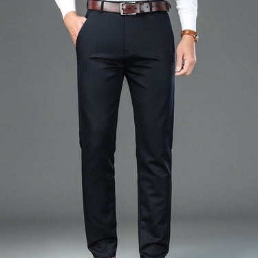 Autumn Men's Business Regular Fit Casual Pants Cotton Fabric Fashion Elasticity Straight Trousers  -  GeraldBlack.com