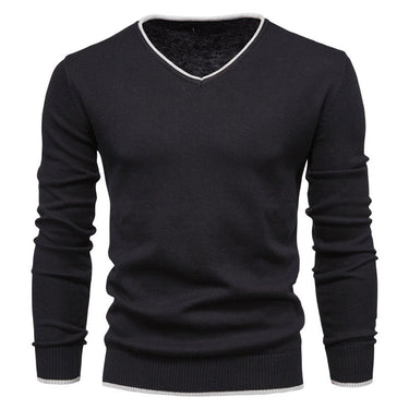 Autumn Sweaters Men Pullover Spring Cotton V-Neck Solid Slim Sweater Jumpers Male Knitwear Man Plus Size 4XL Simple Style Jersey  -  GeraldBlack.com