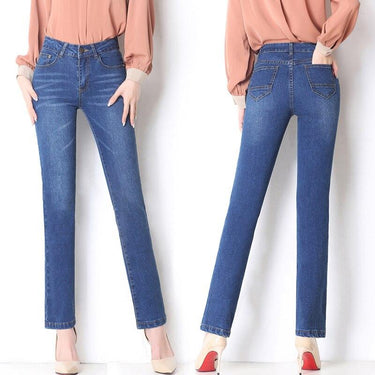 Women Vintage Jeans High Waist Straight Stretch Skinny Denim Female Tassel Pencil Pant Autumn - SolaceConnect.com