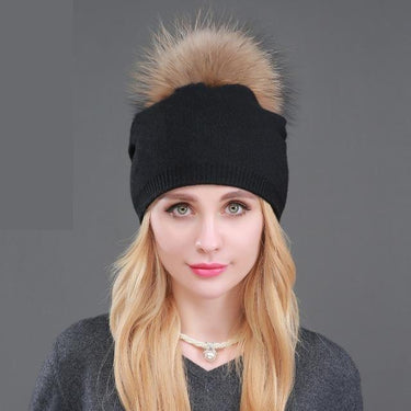 Autumn Winter Casual Knitted Wool Pompon Beanies Fur Hat for Women - SolaceConnect.com