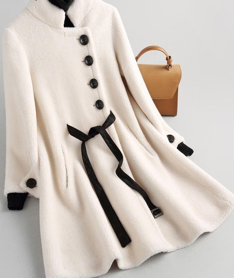 Real Sheep Shearling Coat Female Autumn Winter Elegant Korean Wool Jacket Women's Clothing Casaco - SolaceConnect.com