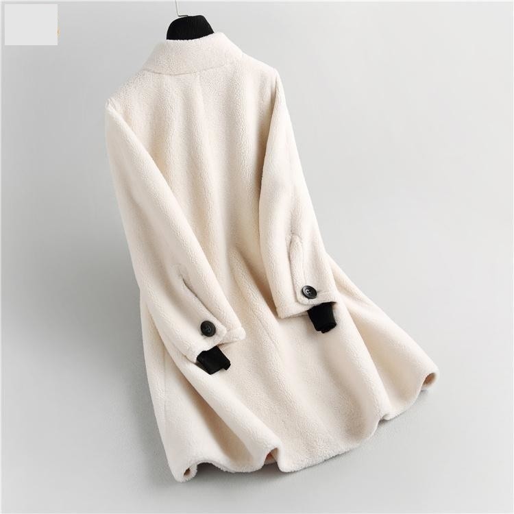 Autumn Winter Elegant Korean Women's Sheep Shearling Wool Coats & Jackets  -  GeraldBlack.com