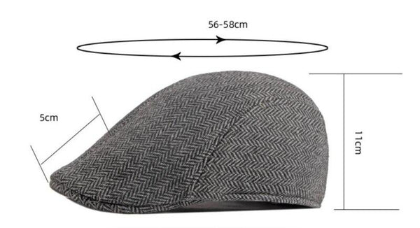 Autumn Winter Fashion Vintage Style Striped Beret Hat for Men - SolaceConnect.com