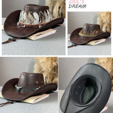 Autumn Winter Fashion Western Cowboy Cowgirl  Jazz Caps Vintage Panama Cowgirl Hat Sombrero Hombre  -  GeraldBlack.com