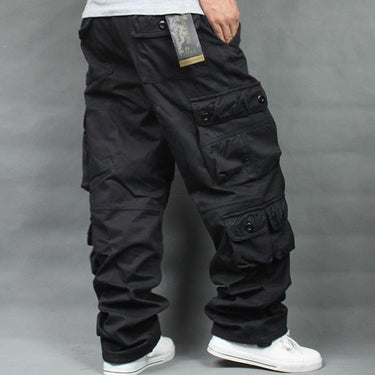 Autumn Winter Fleece Thickened Hip Hop Men's Long Trousers Baggy Cargo Pants Warmth Plus Size 40 Bottoms  -  GeraldBlack.com